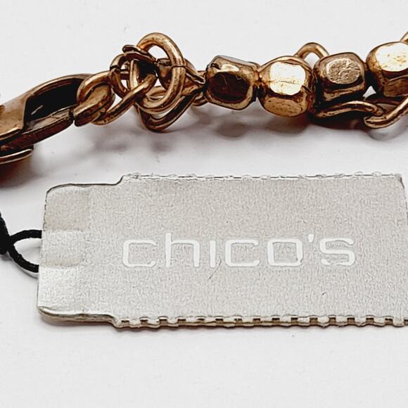 Chico’s Animal Print Lucite Beaded Necklace 24” Gold Tone NWT - Picture 3 of 10